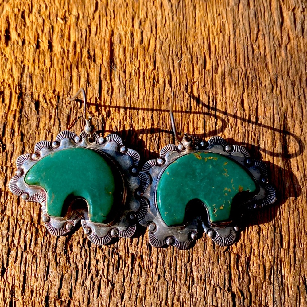 NAVAJO BEAR EARRINGS by VY and WS